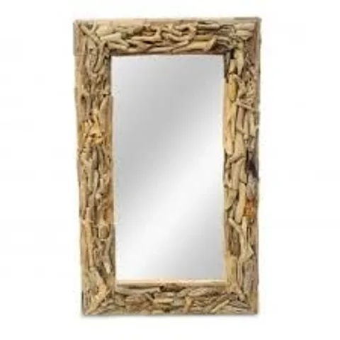BRAND NEW HOMESDIRECT365 DRIFTWOOD WALL MIRROR RECTANGULAR TEAK ROOT - 140CM