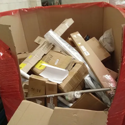 PALLET OF ASSORTED HOUSEHOLD GOODS AND PRODUCTS TO INCLUDE; FURNITURE PARTS AND PIECES