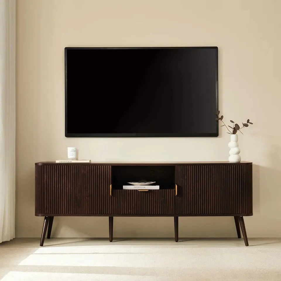 BOXED DUSK HATTIE TV UNIT FOR TVS UP TO 65" - WALNUT (1 BOX)