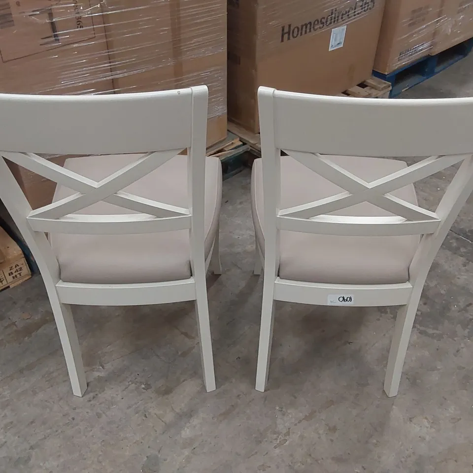 PAIR OF DESIGNER CROSS BACK 