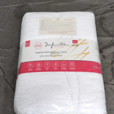 INFINITEE RINGSPUN COTTON BATH SHEETS PACK OF 2 - 35 X 70"