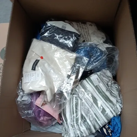 BOX OF APPROXIMATELY 20 ASSORTED ITEMS TO INCLUDE: ALL IN MOTION PINK SPORTS BRA