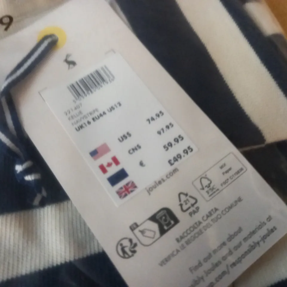 BAGGED JOULES KELLIE TOP IN NAVY STRIPE - UK 16
