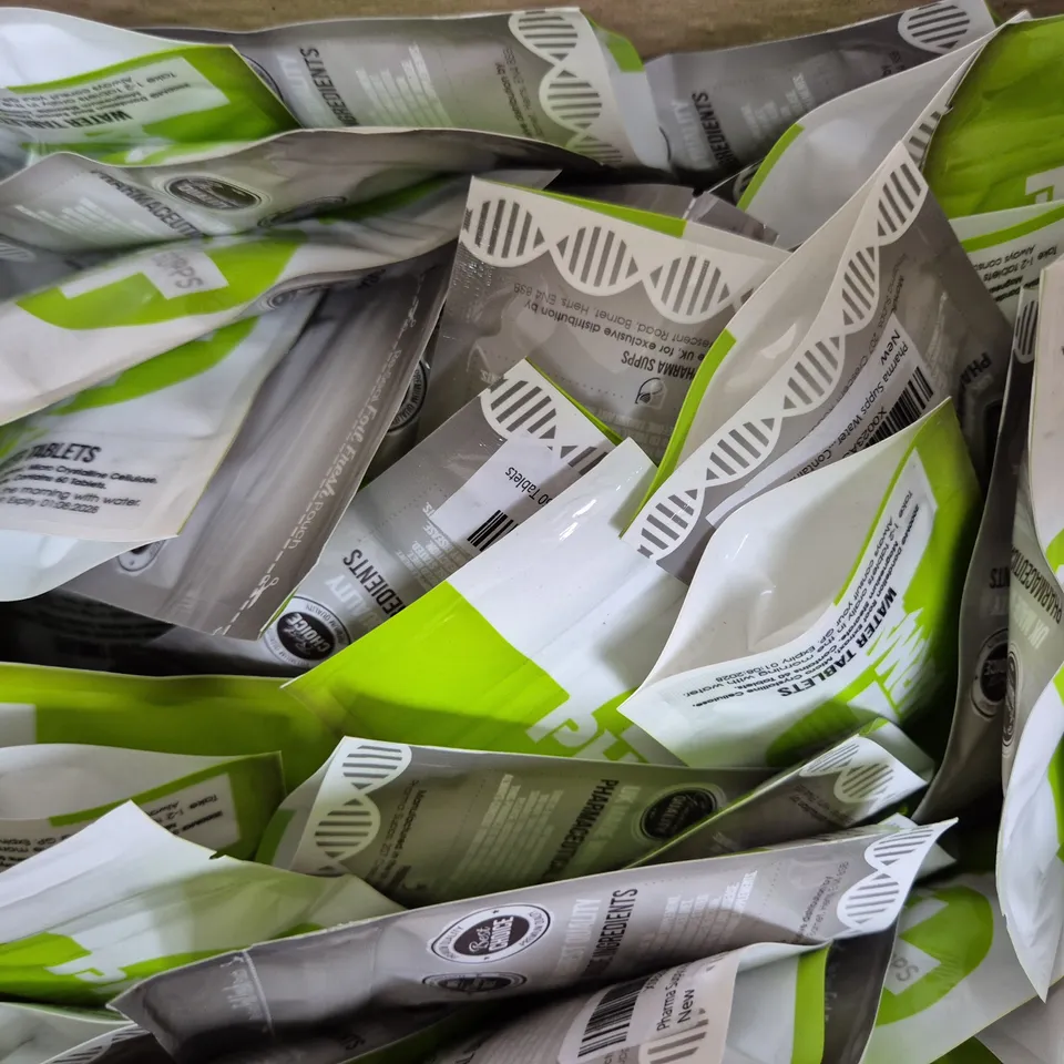 BOX OF APPROXIMATELY 70 PACKS OF PHARMA SUPPS TABLETS - WATER TABLETS (60 TABLETS PER PACK)