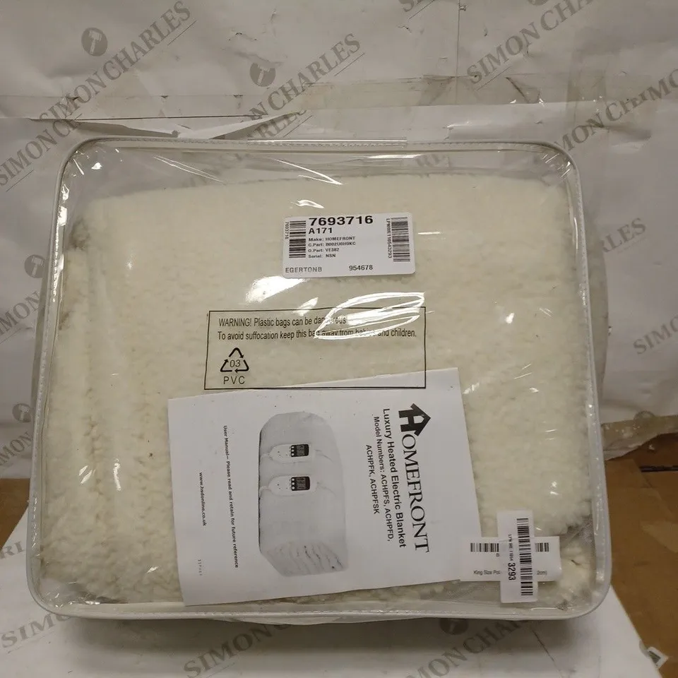 HOMEFRONT ELECTRIC BLANKET DUAL CONTROL KING SIZE