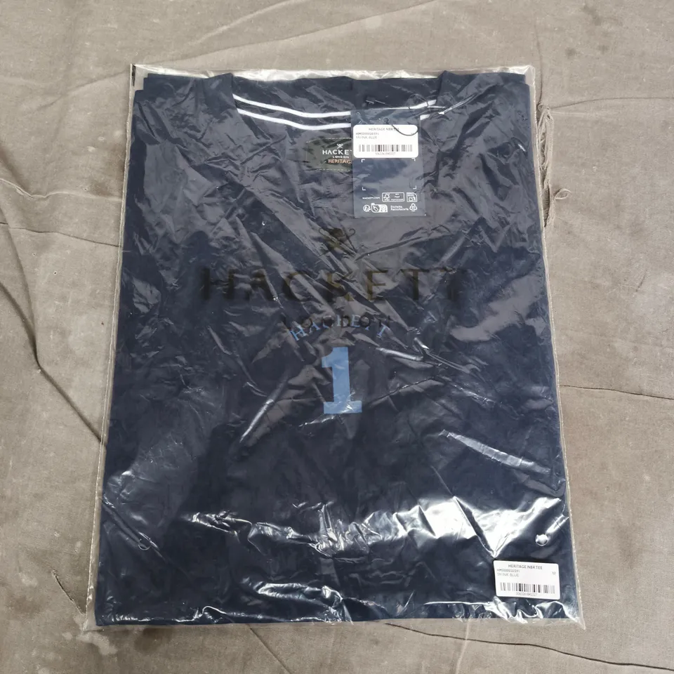 BAGGED HACKETT LONDON HERITAGE NBR TEE IN INK BLUE - MEDIUM