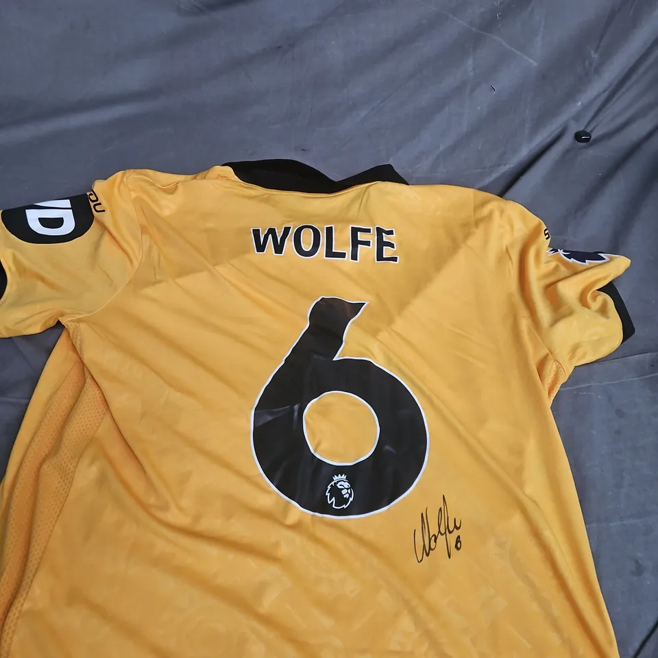 WOLVERHAMPTON WANDERERS PERSONALISED SIGNED JERSEY - WOLFE 6 - L