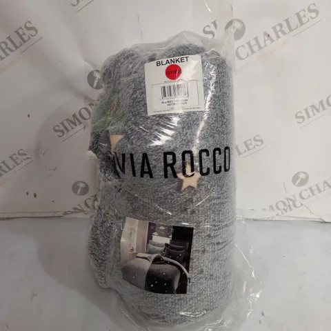 OLIVIA ROCCO GREY STAR BLANKET - SINGLE