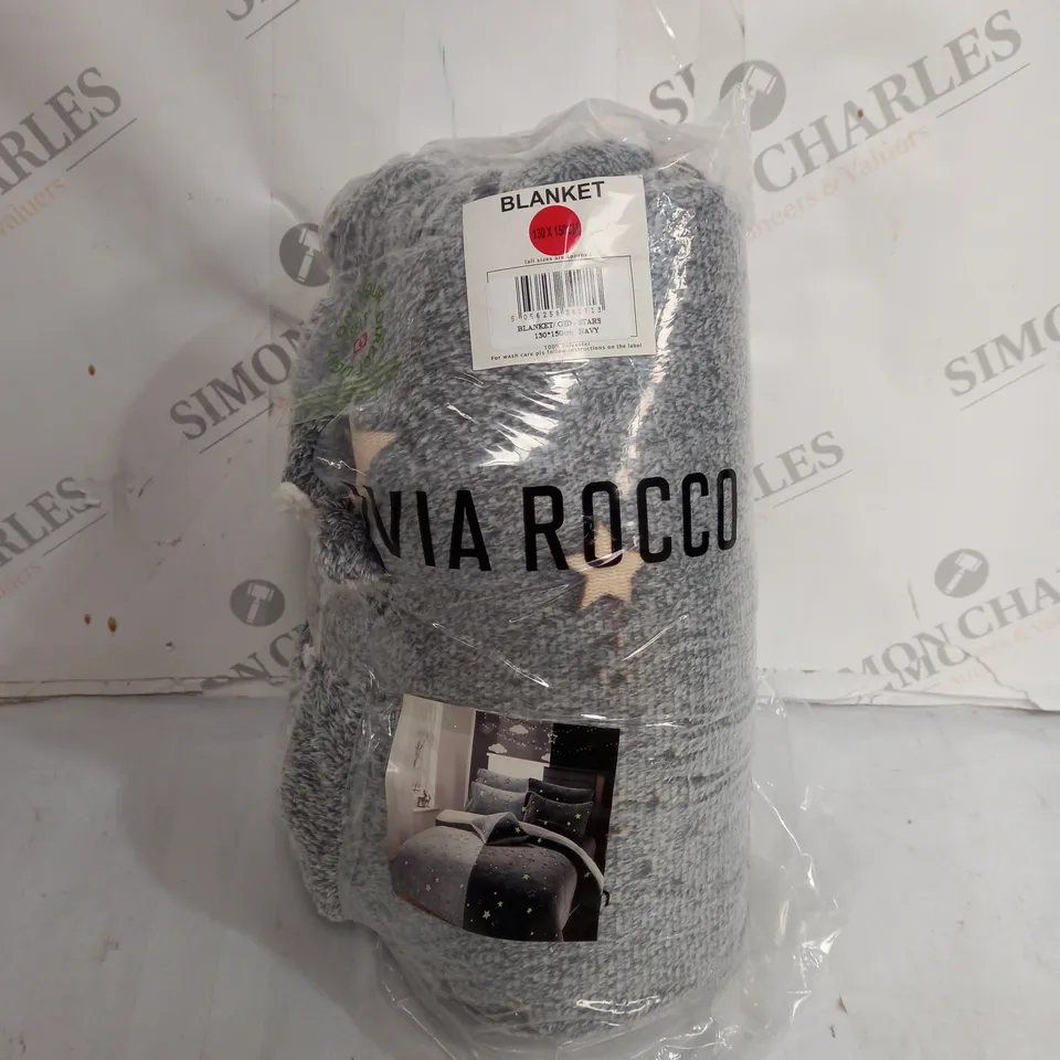 OLIVIA ROCCO GREY STAR BLANKET - SINGLE 