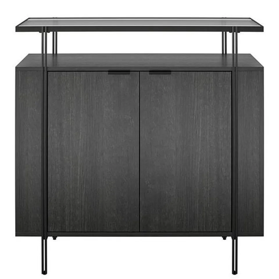 BOXED QE WAINWRIGHT BAR CABINET - BLACK OAK