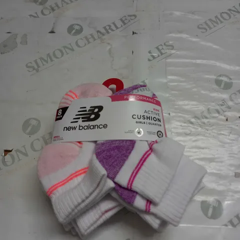 8 PACK OF NEW BALANCE SOCKS SIZE SMALL