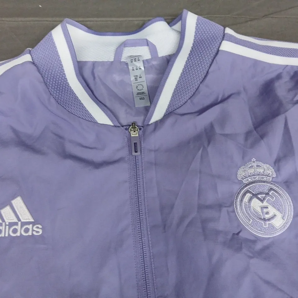 REAL MADRID ZIP THROUGH TRAINING JACKET IN LIGHT PURPLE - 3XL