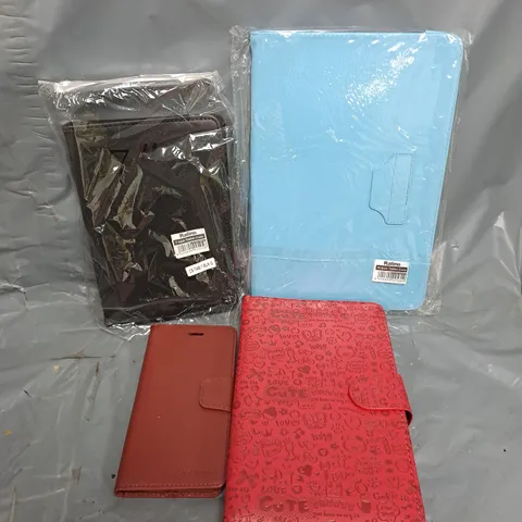 APPROXIMATELY 25 ASSORTED PHONE & TABLET FOLD CASES IN VARIOUS COLOURES, STYLES & TYPES