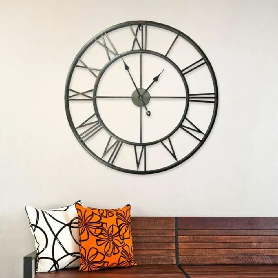 BOXED WALPLUS WC2083 - ROMAN NO. IRON WALL CLOCK - 56 CM / 22 IN