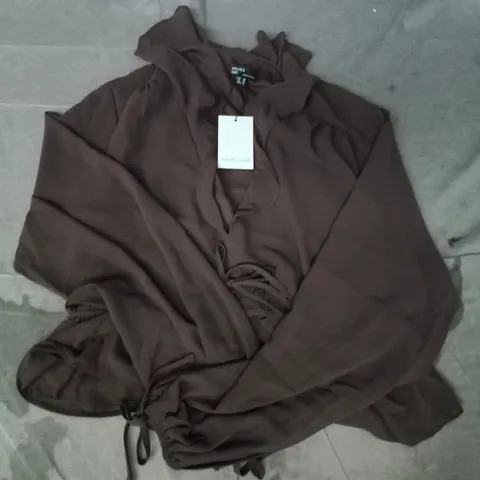 NOBODY'S CHILD ARDEN BLOUSE IN BROWN SIZE UK 18