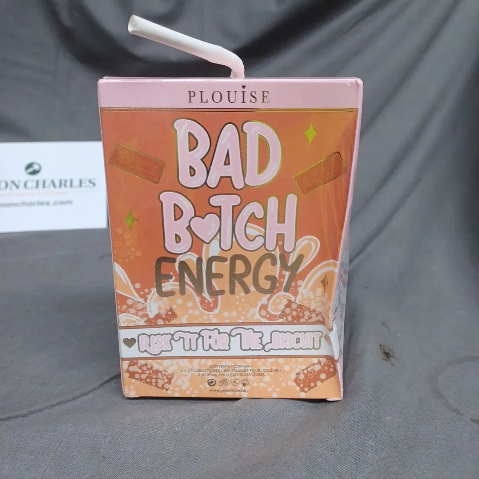 SEALED PLOUISE BAD BITCH ENERGY RISK IT FOR THE BISCUIT LIP CONDITIONER AND LIP OIL SET