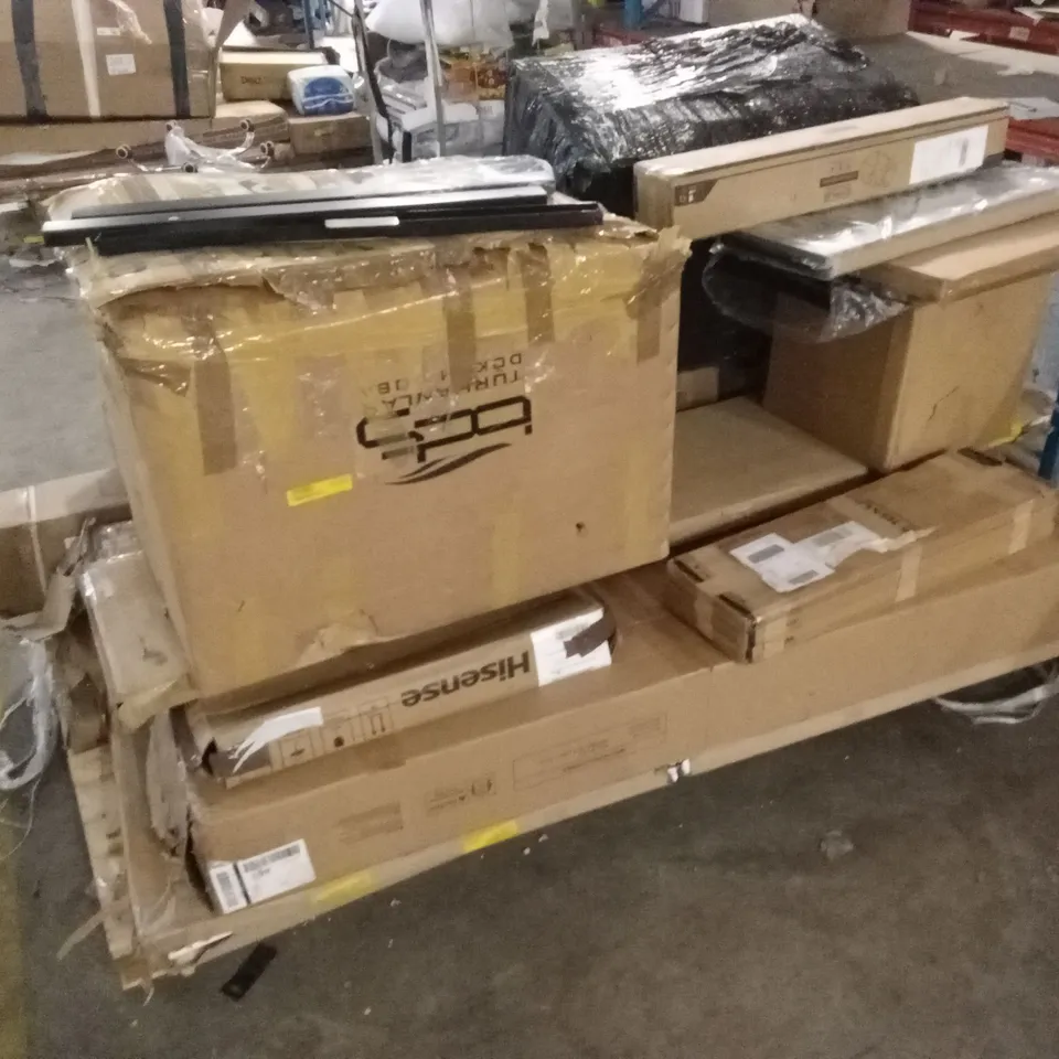 PALLET OF ASSORTED INCOMPLETE FURNITURE PARTS AND PIECES 