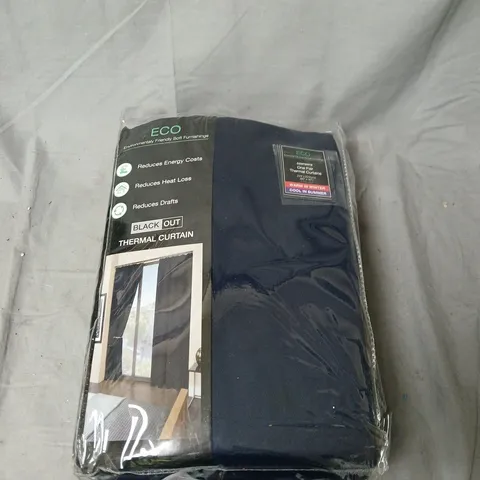 ECO THERMAL CURTAINS – ONE PAIR, NAVY, 229 X 229 CM (90IN X 90IN), IN PACKAGING