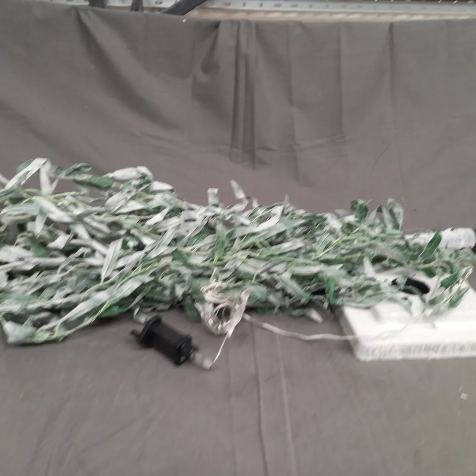 OUTLET ALISON CORK 180CM PRE-LIT SAGE GREEN LEAF WILLOW TREE - COLLECTION ONLY