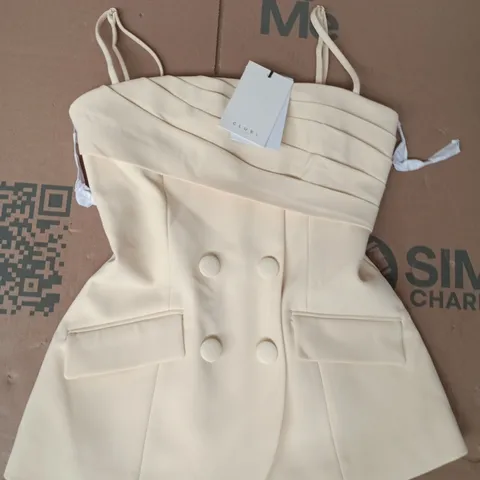 CLUBL LONDON LEMON SQUARE-NECK TAILORED TOP SIZE UK 8
