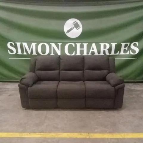 ALBION FABRIC 3 SEATER HIGH BACK MANUAL RECLINER SOFA - CHARCOAL