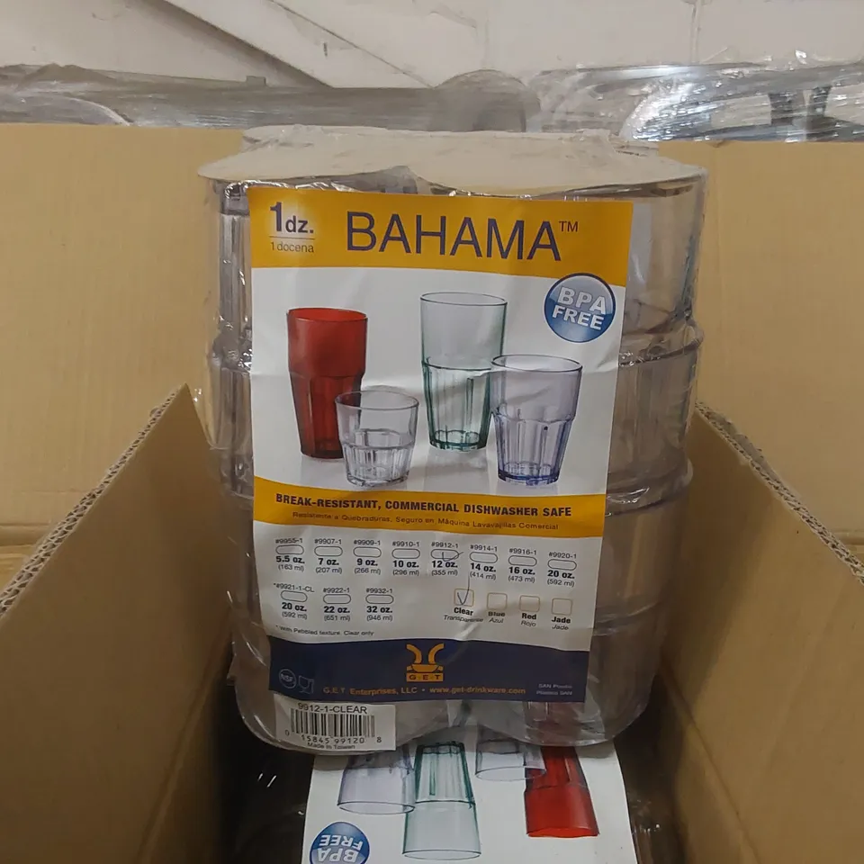 APPROXIMATELY 70x BRAND NEW BOXED BAHAMA CLEAR TUMBLERS