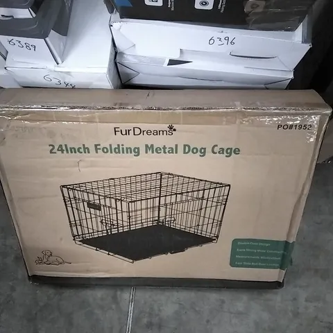 BOXED FURDREAMS 24INCH FOLDING METAL DOG CAGE 