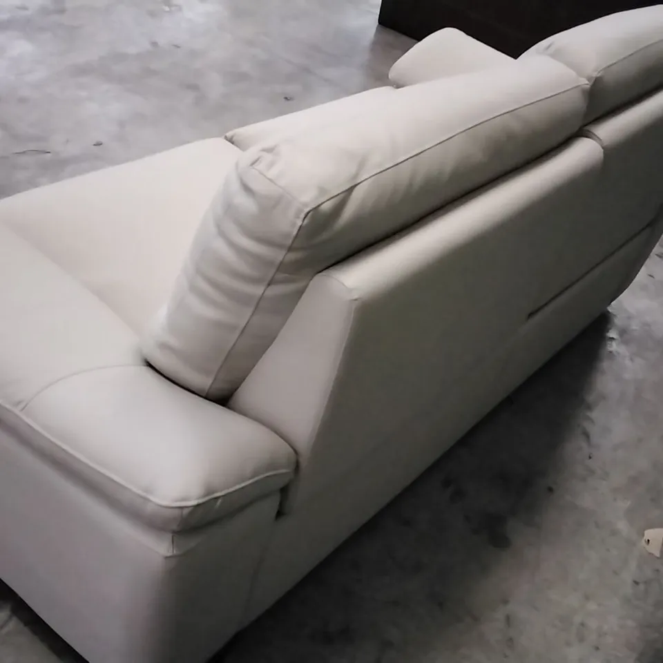 DESIGNER PAVILION SOFT GREY LEATHER ELECTRIC RECLINING 3 SEATER SOFA