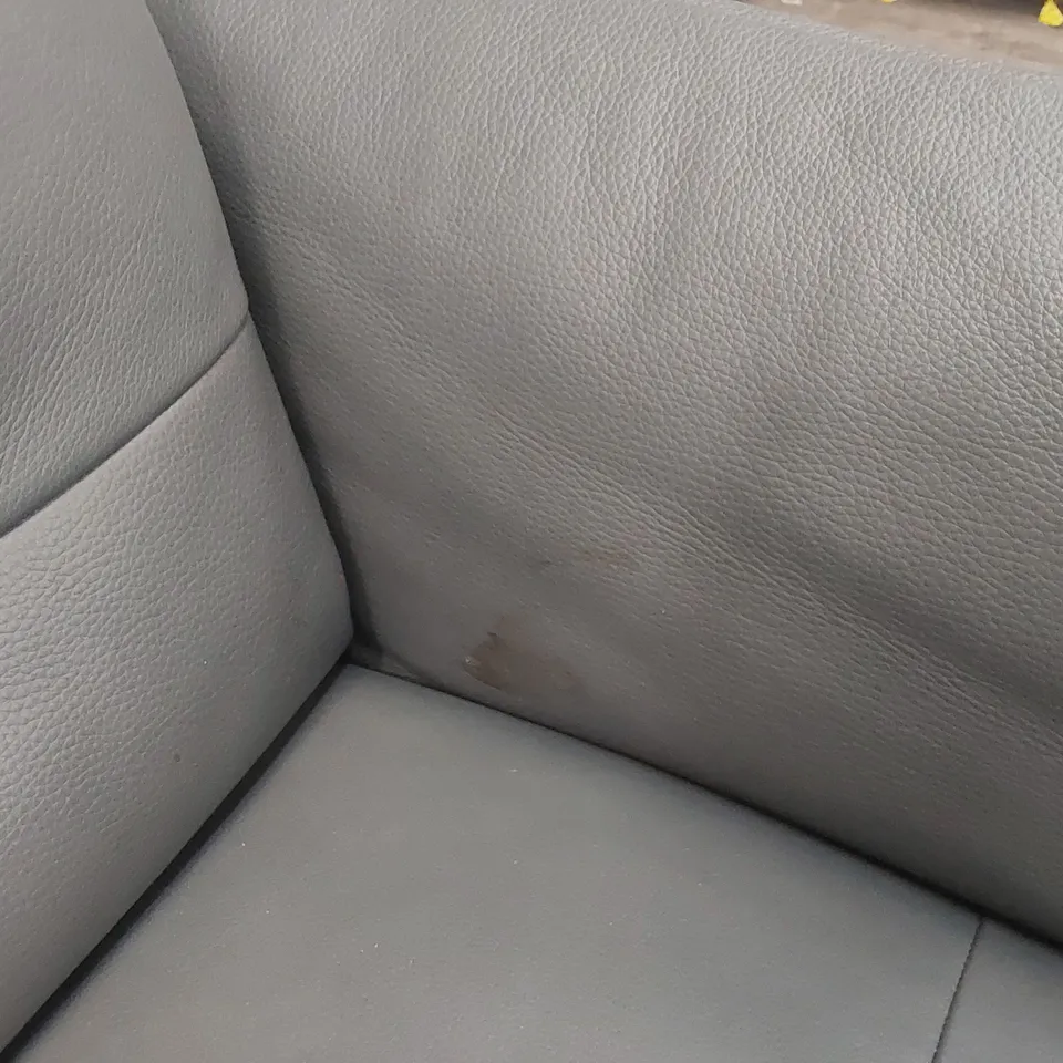 QUALITY DESIGNER ITALIAN MADE LEATHER BOLANZO LOVESEAT - BLUE