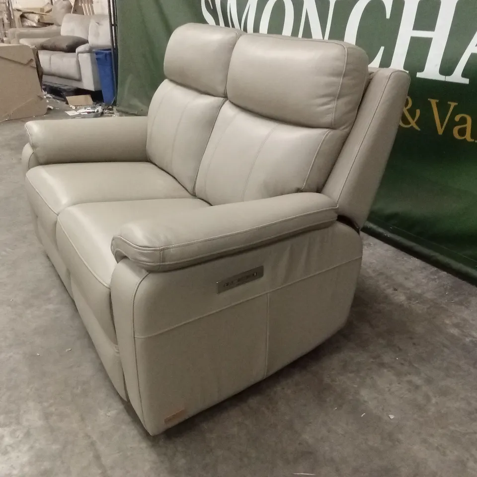 QUALITY DESIGNER QUALITY DESIGNER 2 SEATER LEATHER ELECTRIC RECLINER SOFA - TAUPE