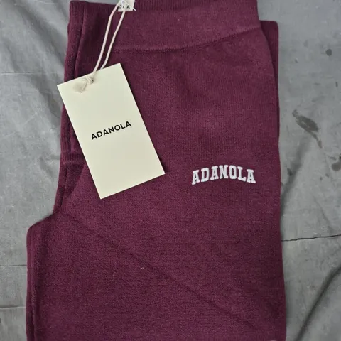 ADANOLA VARSITY KNIT STRAIGHT LEG SWEATPANTS – DARK CHERRY/MARSHMALLOW, TALL, SIZE M