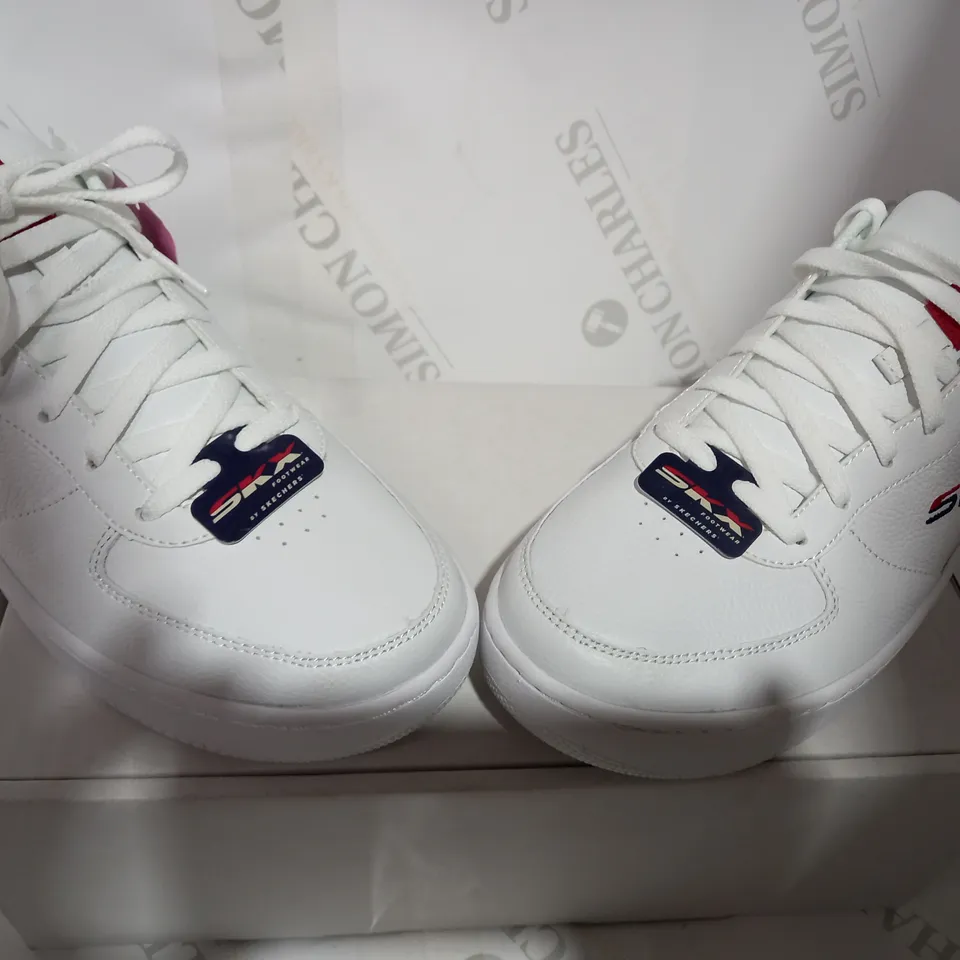 BOXED PAIR OF SKECHERS SPORT WHITE  - SIZE 8