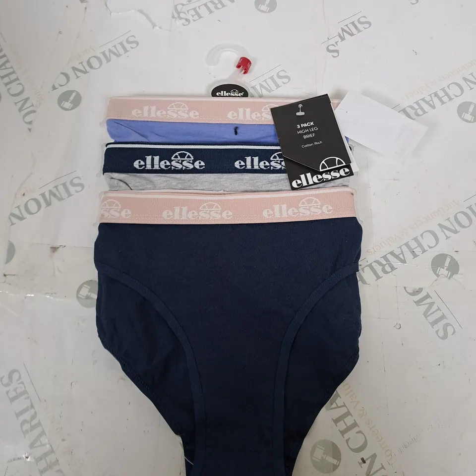 ELLESSE 3 PACK OF HIGH LEG BRIEFS SIZE M