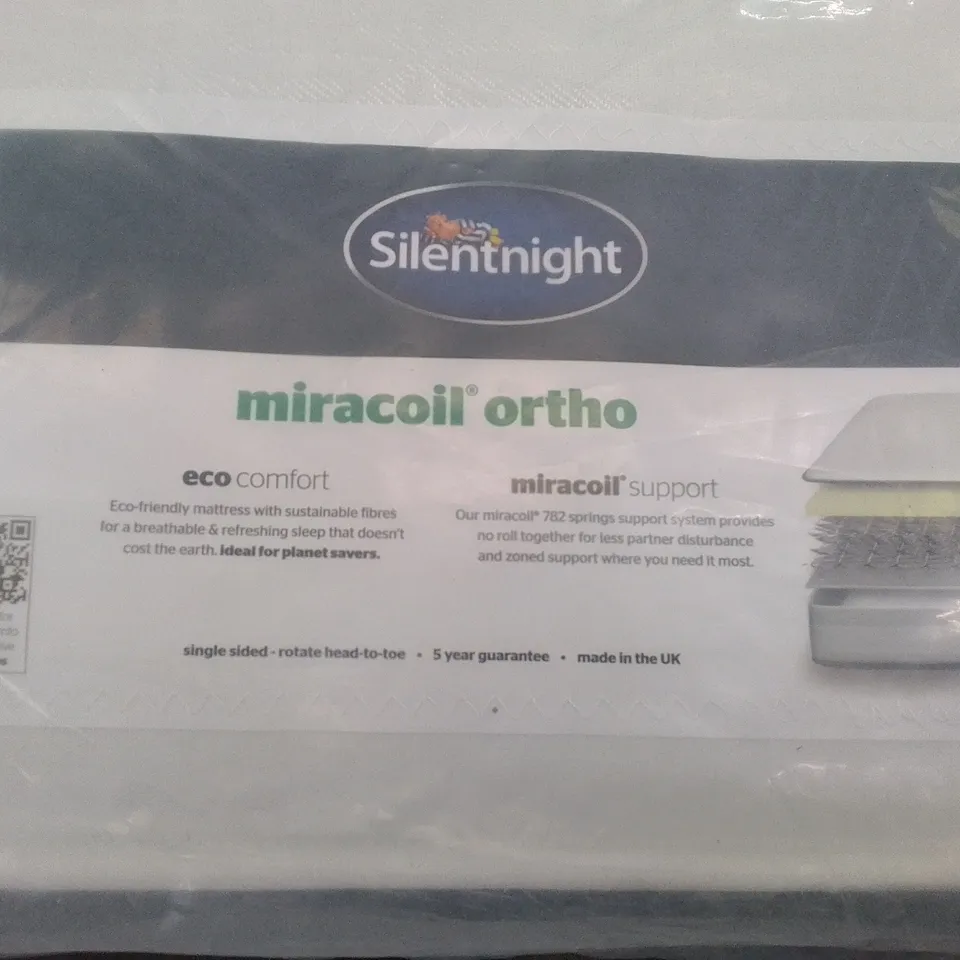 QUALITY BAGGED SILENTNIGHT MIRACOIL ORTHO DOUBLE 4'6" MATTRESS