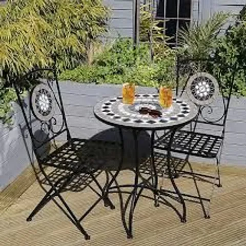 BOXED CHARLES BENTLEY 2-SEATER MOSAIC BISTRO SET (2 BOXES)