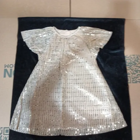 NEXT GIRLS' SEQUIN DRESS, 3-4 YEARS, SILVER