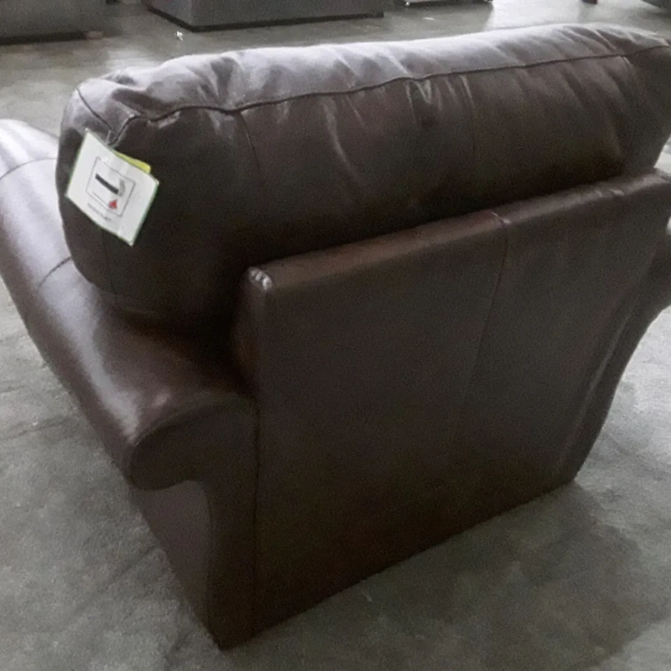 QUALITY DESIGNER VANTAGE ARMCHAIR- BROWN LEATHER