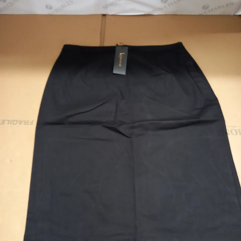 KINTSUGI WOMENS BLACK PENCIL SKIRT WITH HIDDEN VELCRO OPENING ON ONE SIDE SIZE 18
