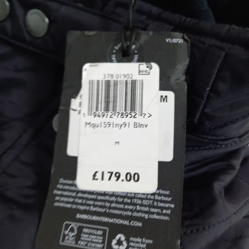 BARBOUR ZIPPED AND BUTTON QUILTED COAT SIZE M