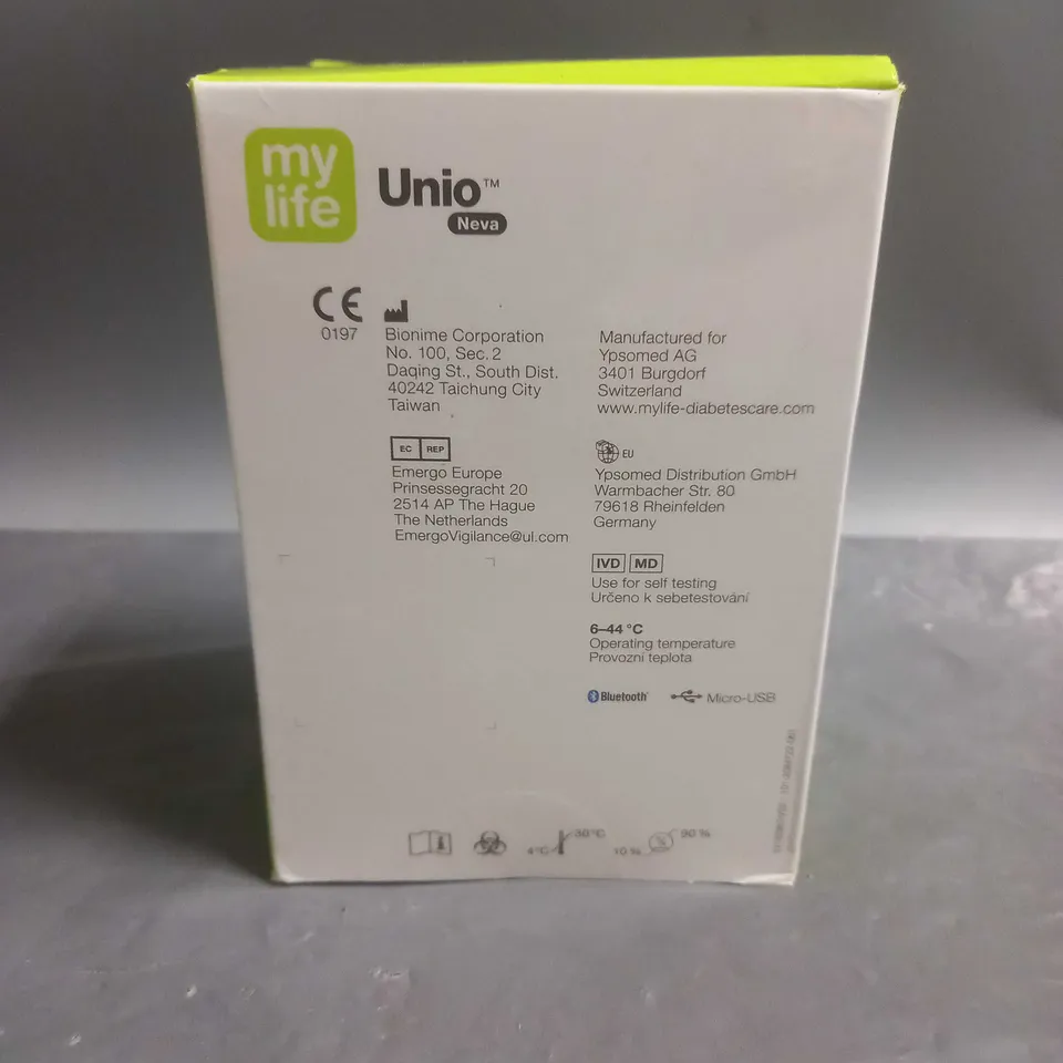 BOXED MYLIFE UNIO NEVA BLOOD GLUCOSE MONITORING SYSTEM 