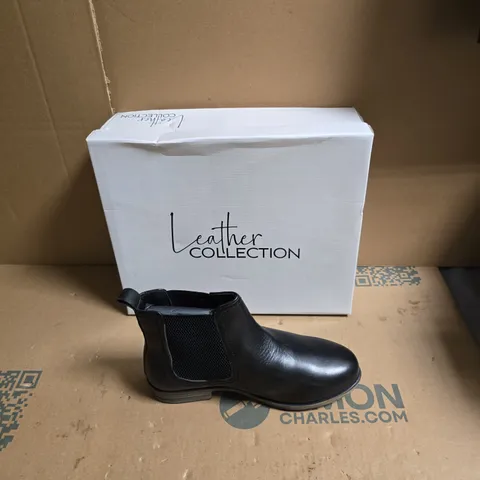 LEATHER COLLECTION BLACK CHELSEA ANKLE BOOT – UK SIZE 4