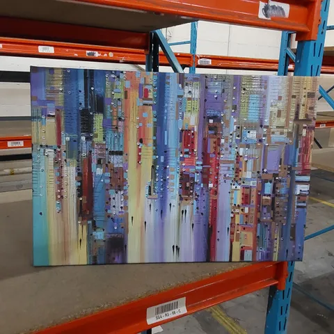 ABSTRACT COLOURFUL DESIGN WRAPPED CANVAS