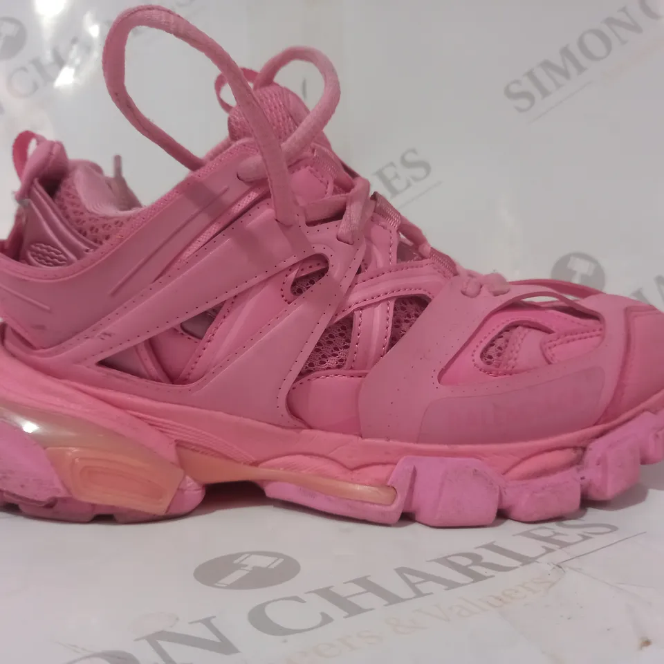 BOXED PAIR OF BALENCIAGA TRACK SHOES IN PINK UK SIZE 3