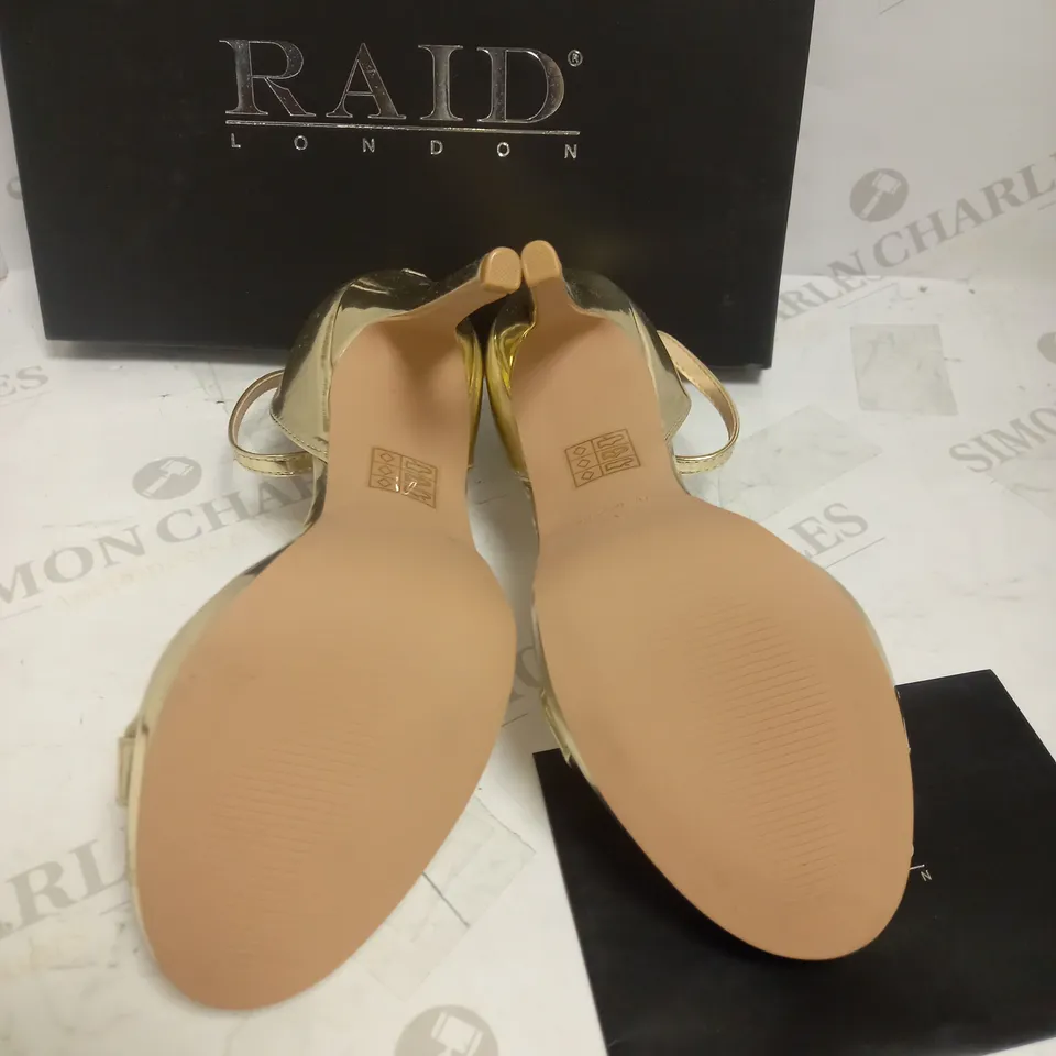 UK 5 RAID REAGAN STILETTO HEELED SANDAL - GOLD