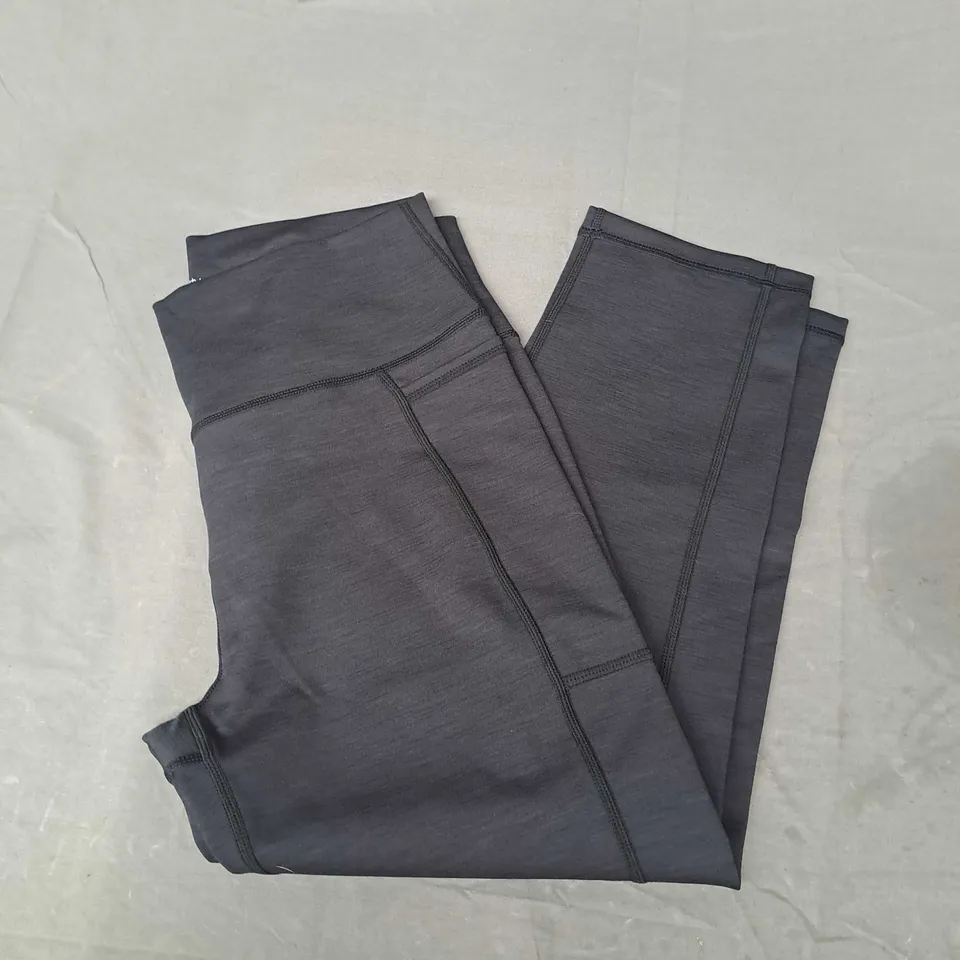 SWEATY BETTY SUPER SCULPT CROPPED WORKOUT LEGGINGS IN BLACK MARL SIZE L