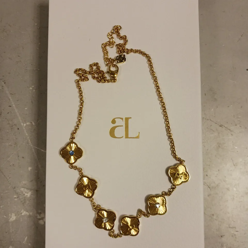 ABBOTT LYON PERSONALISED 'ELR' CLOVER PENDANT NECKLACE 