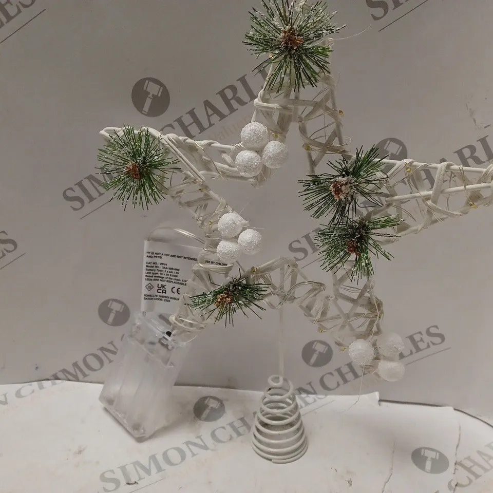 PRE LIT WHITE STAR TREE TOPPER RRP £15.99