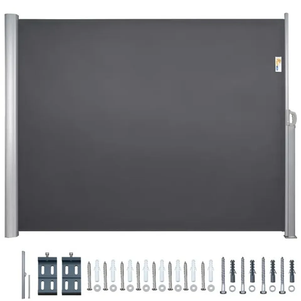 BOXED ALUMINIUM FULL CASSETTE 3.5M x 1.8M RETRACTABLE SIDE AWNING (1 BOX)