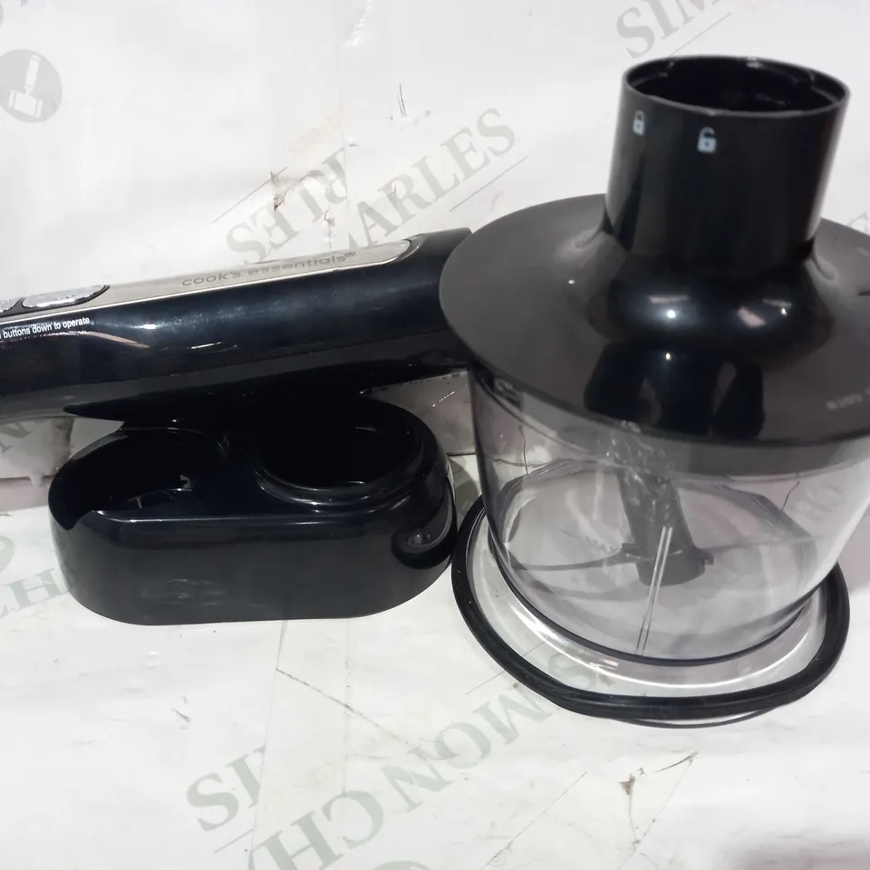 COOK'S ESSENTIALS CORDLESS STICK BLENDER WITH ACCESSORIES
