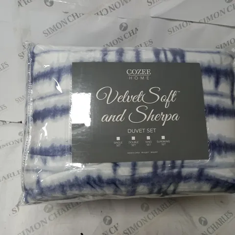 COZEE HOME VELVET SOFT DUVET SET, BLUE, KINGSIZE